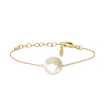 BRACELET DREAM MOON WHITE PEARL DORE OR FIN 24K