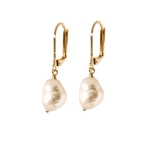DORMEUSES DREAM QUEEN WHITE PEARL DORE OR FIN 24K