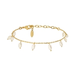 BRACELET DREAM RICE WHITE PEARL DORE OR FIN 24K