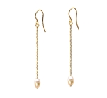 BOUCLES CHAINES DREAM ISLAND WHITE PEARL DORE OR FIN 24K