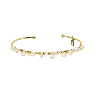 JONC DREAM WHITE PEARL DORE OR FIN 24K