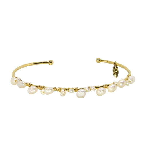 JONC DREAM WHITE PEARL DORE OR FIN 24K