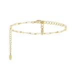 CHAINE DE PIED DREAM SEEDS WHITE PEARL DORE OR FIN 24K