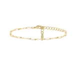 BRACELET DREAM SEEDS WHITE PEARL DORE OR FIN 24K