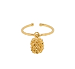 BAGUE GRAINE FILAO PLAQUE OR 24K