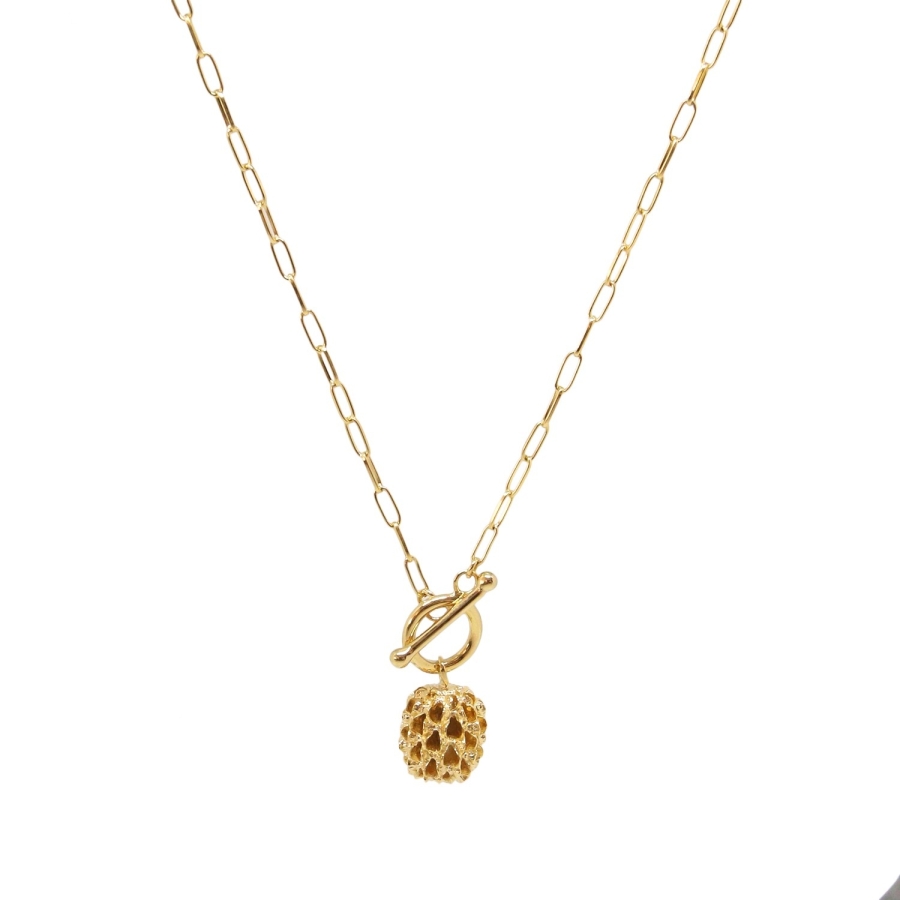 CHAINE QUEEN FILAO 51CM DORE OR FIN 24K