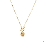 CHAINE QUEEN FILAO 51CM DORE OR FIN 24K