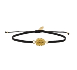 GRIGRI GRAINE FILAO FIL Noir DORE OR FIN 24K