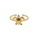 BAGUE TURTLE PLAQUE OR 24K