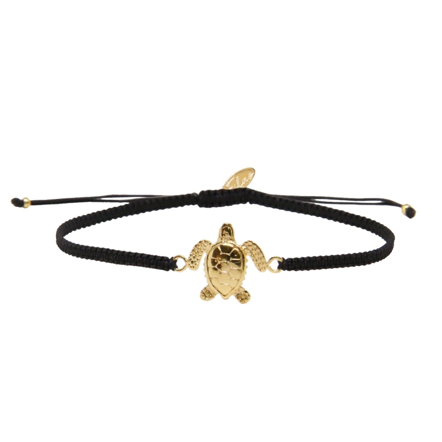 GRIGRI TURTLE Noir DORE OR FIN 24K