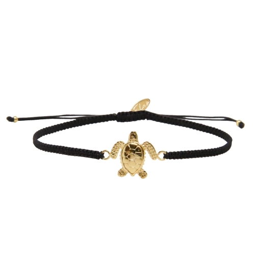 GRIGRI TURTLE Noir DORE OR FIN 24K