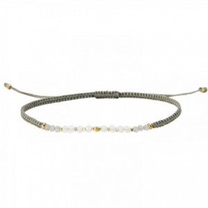bracelet perles labradorite et moon stone doré or fin 24K ile maurice
