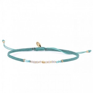 bracelet perles amazonite et moon stone doré or fin 24K ile maurice