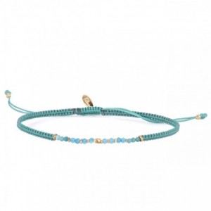bracelet perles amazonite doré à l'or fin 24K ile maurice