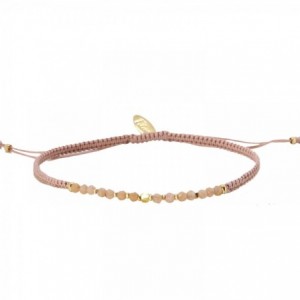 bracelet perles rhodocrosite doré à l'or fin 24K ile maurice