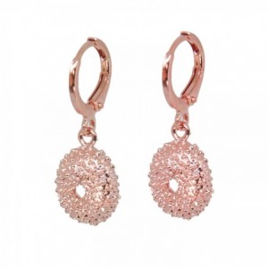 boucles creoles oursin dorées or rose 24 carats ile maurice