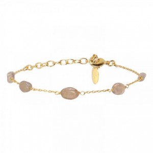 bracelet doré à l'or fin 24 carats perles labradorite ile maurice