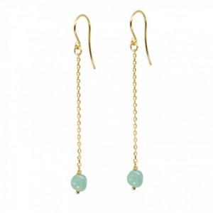 boucles chaines dorées or fin 24 carats amazonite ile maurice