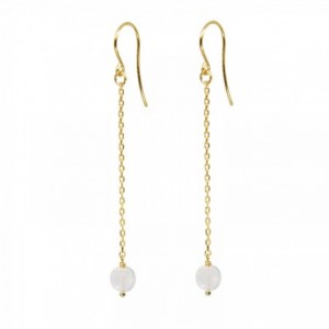 boucles chaines dorées or fin 24 carats moonstone ile maurice