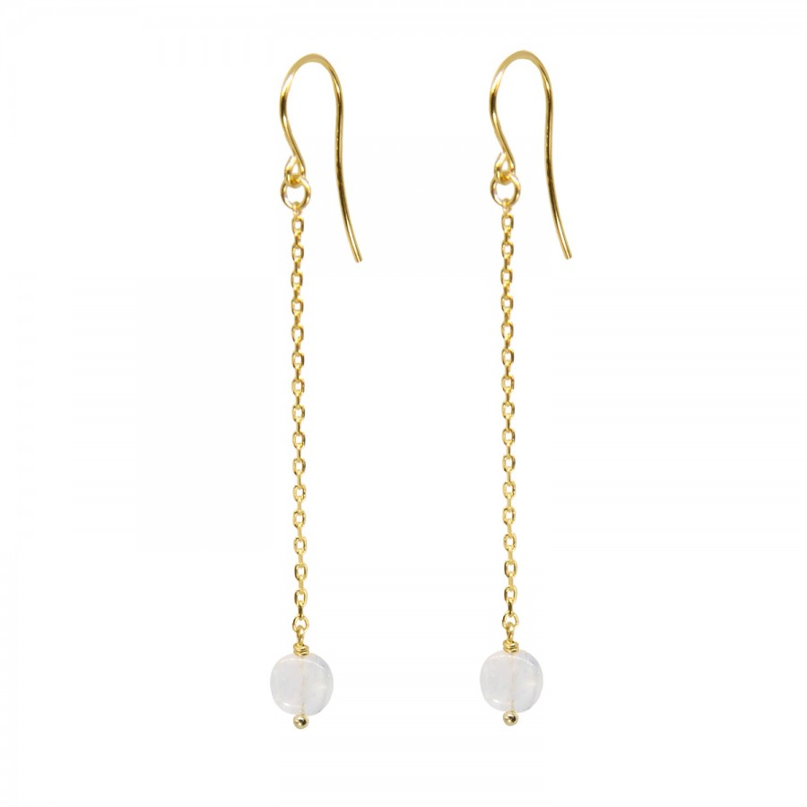 boucles chaines dorées or fin 24 carats moonstone ile maurice