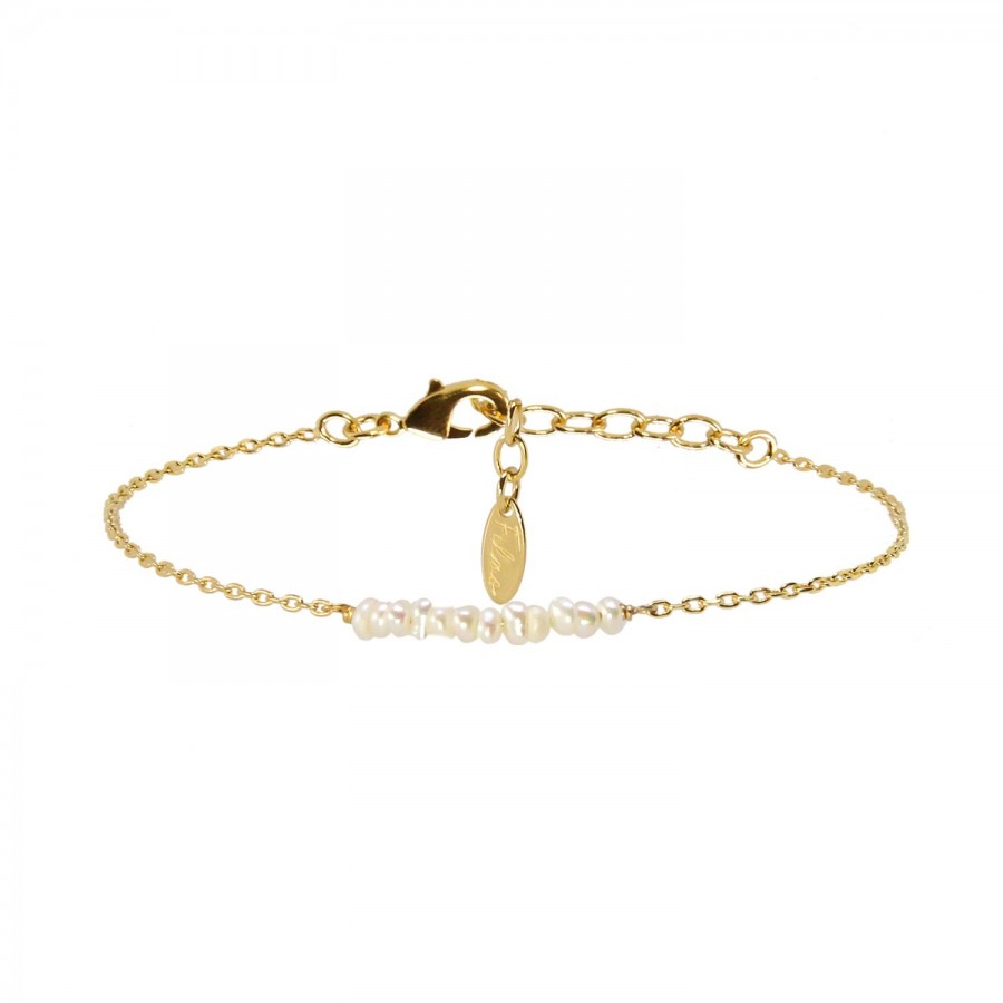 bracelet perles d'eau douce dorée à l'or fin 24 carats ile maurice