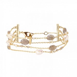 bracelet perles d'eau douce dorée à l'or fin 24 carats ile maurice