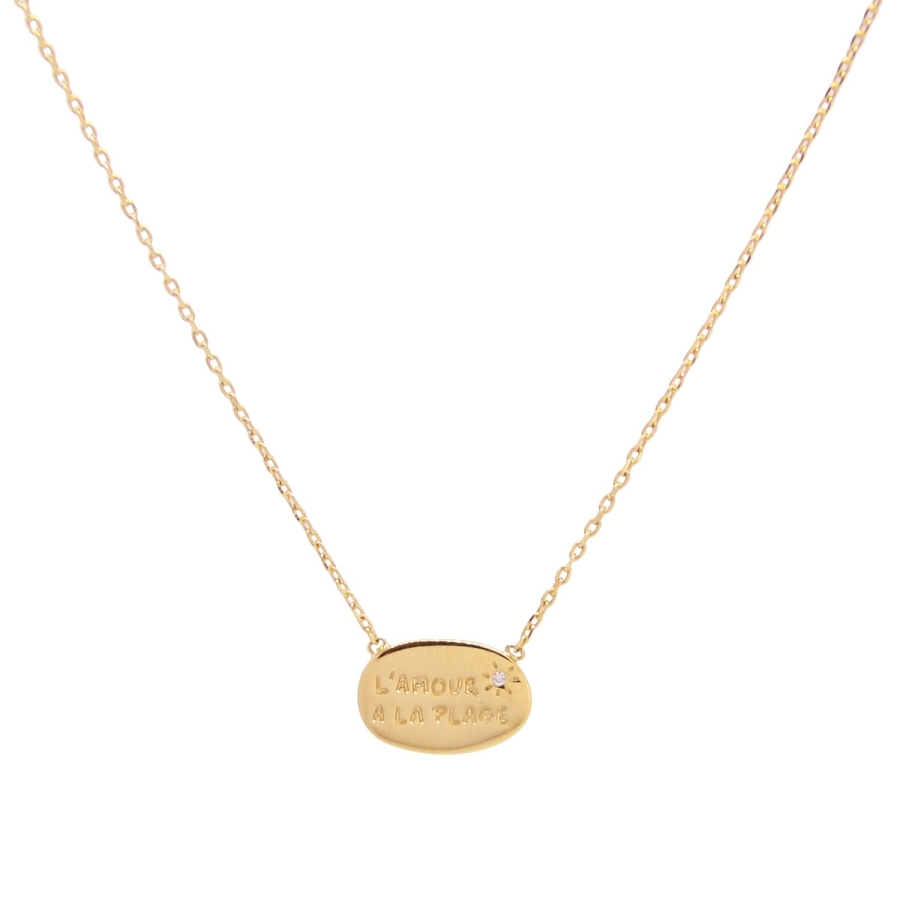 CHAINE L'Amour a La Plage DORE OR FIN 24K