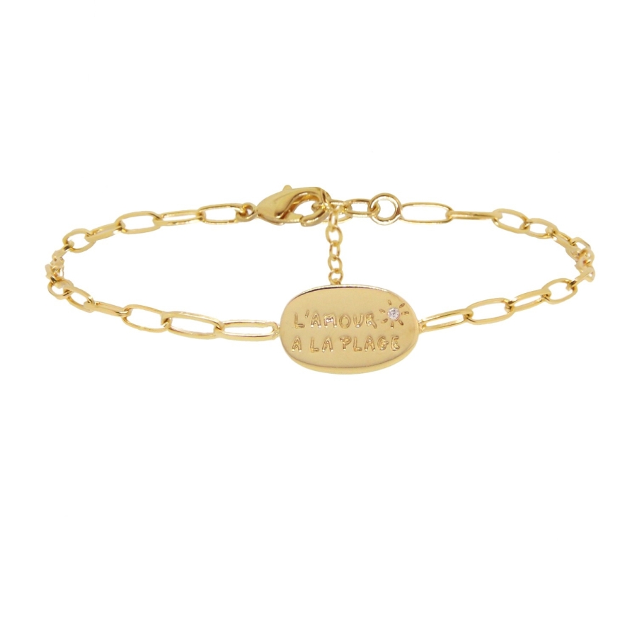 BRACELET L'Amour a La Plage DORE OR FIN 24K