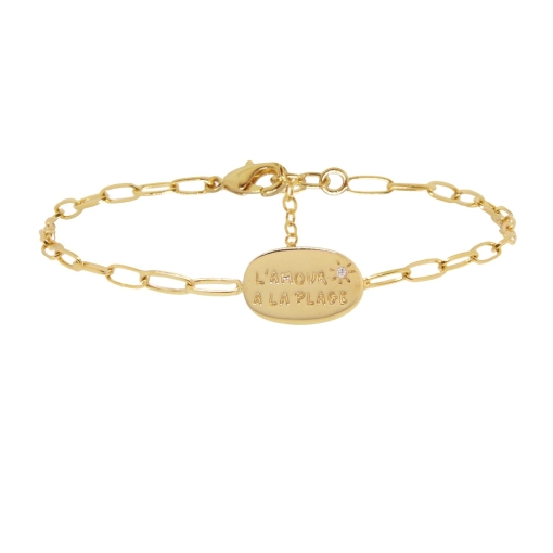 BRACELET L'Amour a La Plage DORE OR FIN 24K