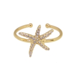 BAGUE Starfish PLAQUE OR FIN 24K