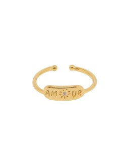 bague amour zirconium plaquée or finition 24 carats ile maurice