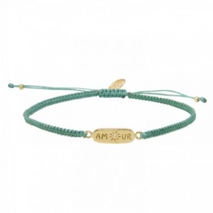 bracelet macramé amour zirconium doré or fin 24 carats ile maurice