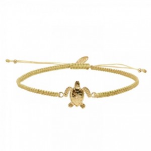 bracelet macramé tortue doré or fin 24 carats ile maurice