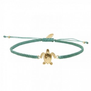 bracelet macramé tortue doré or fin 24 carats ile maurice