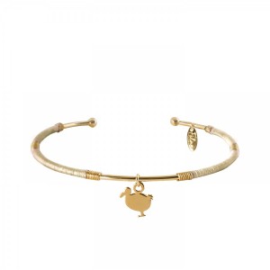 jonc Little Dodo champagne doré or fin 24 carats ile maurice