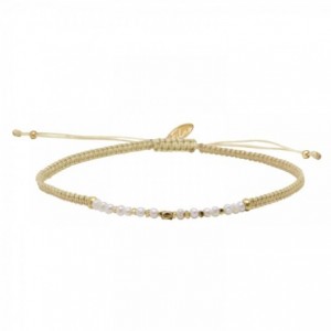 GRIGRI SUNSET PERLES EAU DOUCE DORE OR FIN 24K