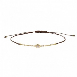 GRIGRI CHAINE TRESOR ZIRCO MOKA DORE OR FIN 24K