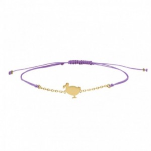 GRIGRI CHAINE LITTLE DODO LILAS DORE OR FIN 24K