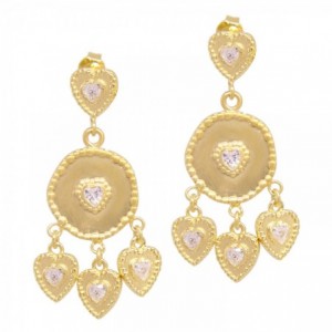 BOUCLES HISTOIRE D'AMOUR LOVE DORE OR FIN 24K