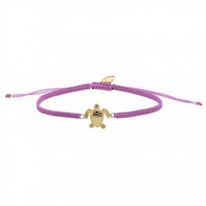 GRIGRI TURTLE LILAS DORE OR FIN 24 K