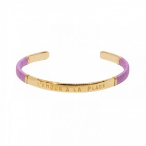 JONC FEMME L'AMOUR A LA PLAGE LILAS DORE OR FIN 24K