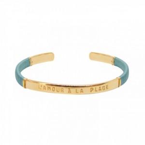 JONC FEMME L'AMOUR A LA PLAGE LAGON DORE OR FIN 24K