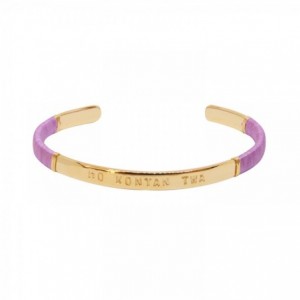 JONC FEMME MO KONTAN TWA LILAS DORE OR FIN 24K