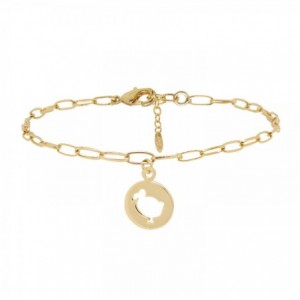 BRACELET MEDAILLE DODO SHINY DORE OR 24K