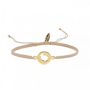 GRIGRI MEDAILLE DODO SHINY CHAMPAGNE DORE OR 24K