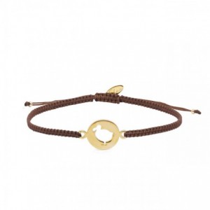 GRIGRI MEDAILLE DODO SHINY MOKA DORE OR 24K