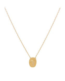 CHAINE PALM MAT 41CM DORE OR FIN 24K