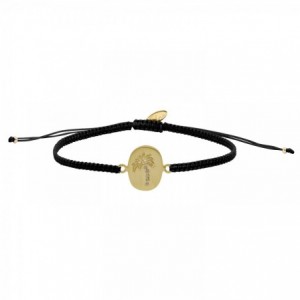 GRIGRI PALM MAT NOIR DORE OR FIN 24K