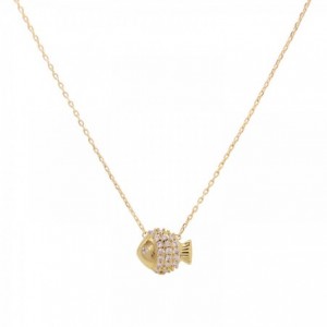 CHAINE LITTLE FISH ZIRCO DORE OR FIN 24K