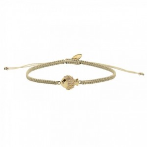 GRIGRI LITTLE FISH ZIRCO CHAMPAGNE DORE OR FIN 24K